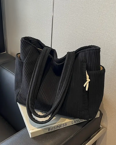 Maya – Bolso shopper de pana con cordón elegante