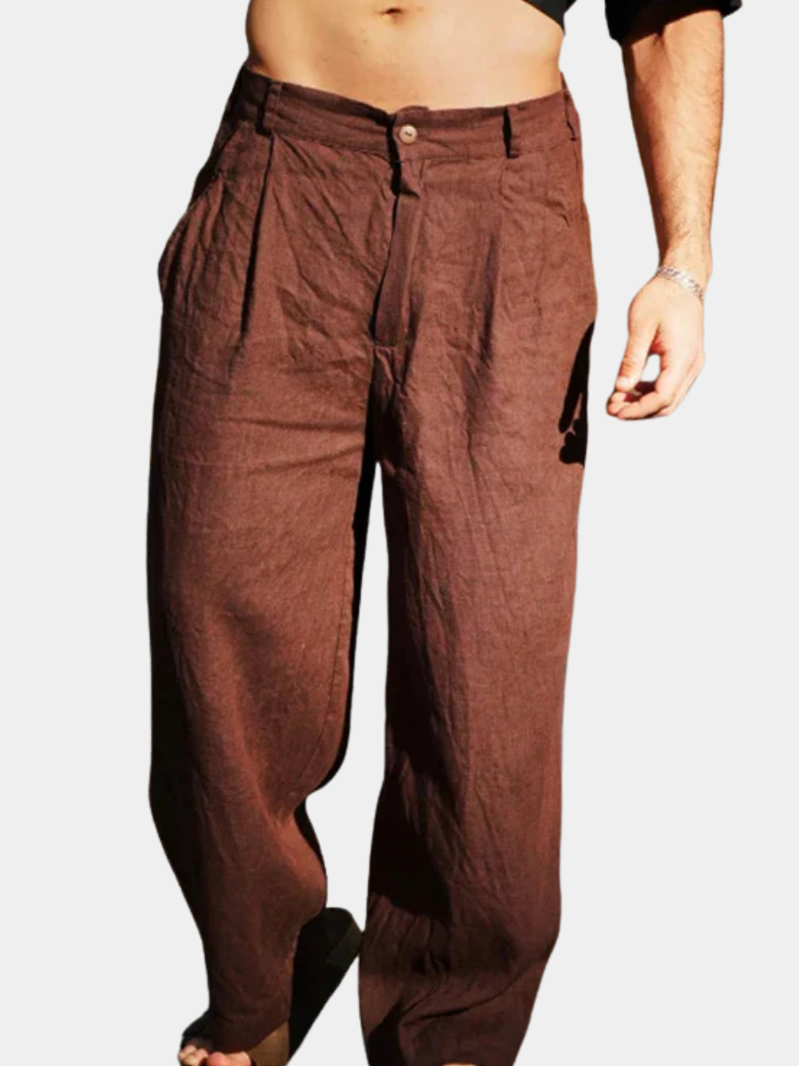 JUAN | PANTALÓN DE LINO DE PIERNA ANCHA