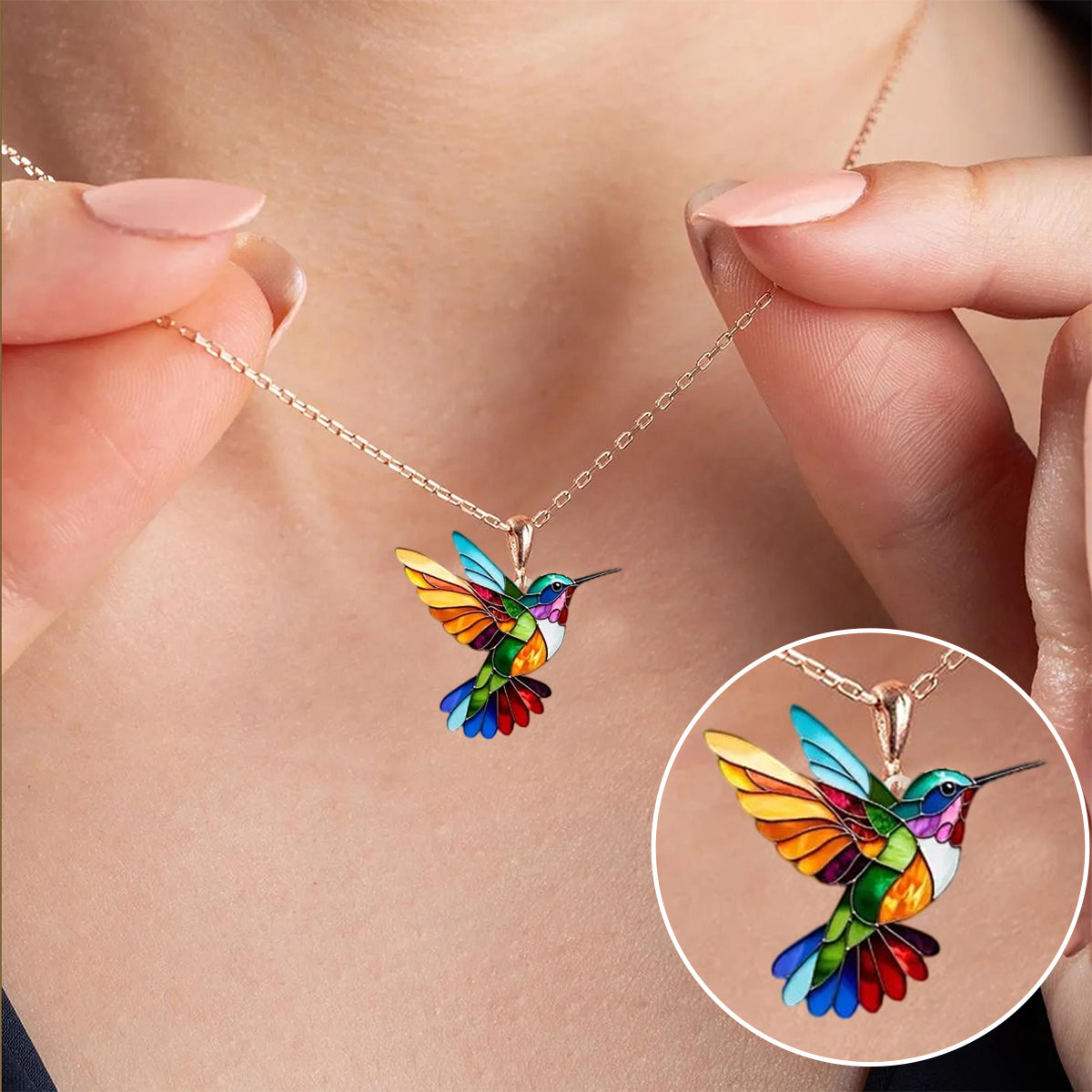 Collar Colibrí Multicolor – La belleza de la naturaleza