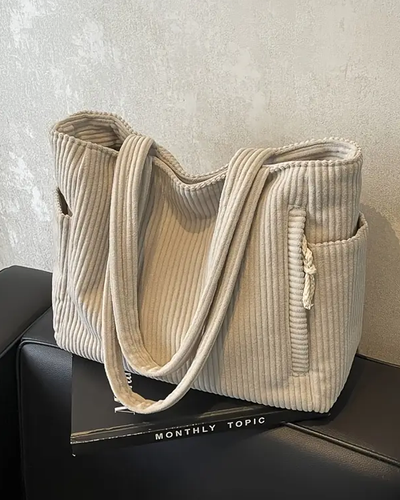 Maya – Bolso shopper de pana con cordón elegante