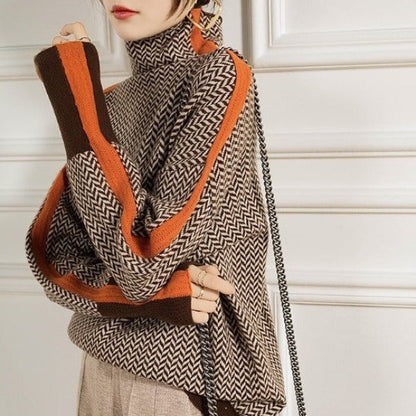 Emma | Suéter de cuello alto con rayas en contraste