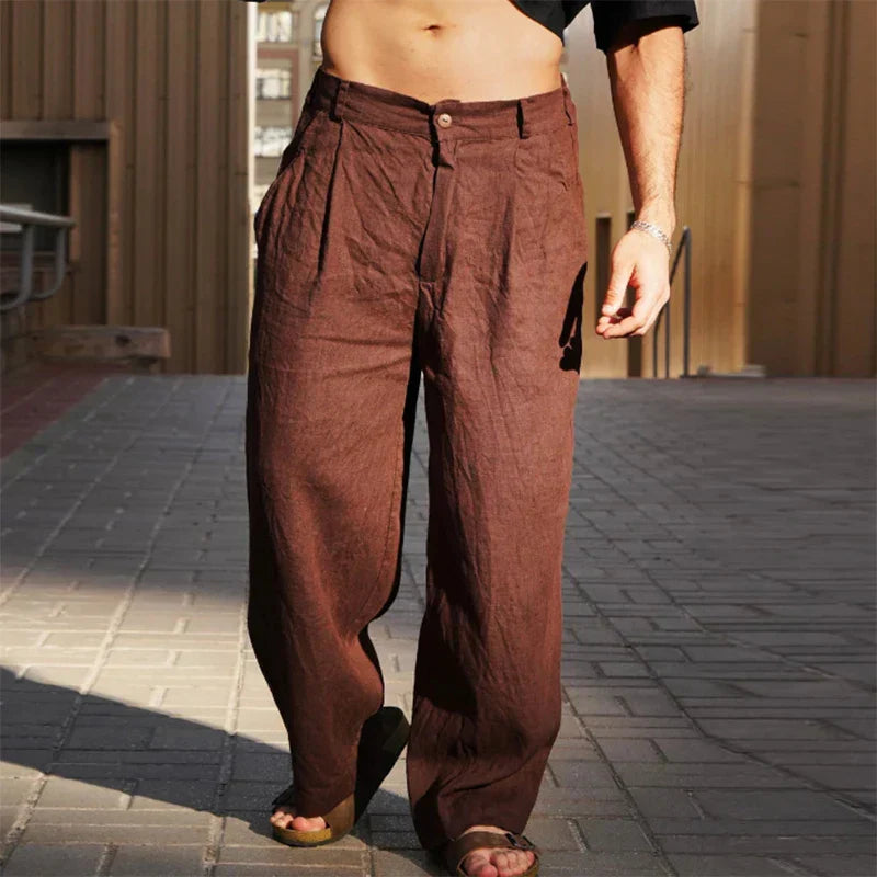 JUAN | PANTALÓN DE LINO DE PIERNA ANCHA