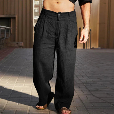 JUAN | PANTALÓN DE LINO DE PIERNA ANCHA