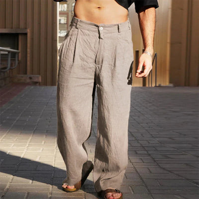JUAN | PANTALÓN DE LINO DE PIERNA ANCHA