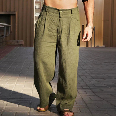 JUAN | PANTALÓN DE LINO DE PIERNA ANCHA