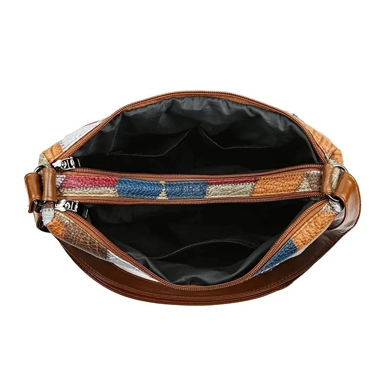Emma | Bolso de mano de cuero mosaico
