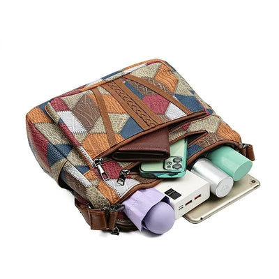 Emma | Bolso de mano de cuero mosaico