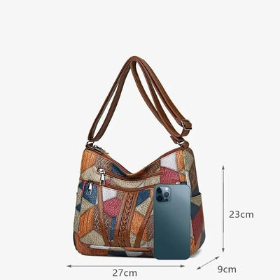 Emma | Bolso de mano de cuero mosaico