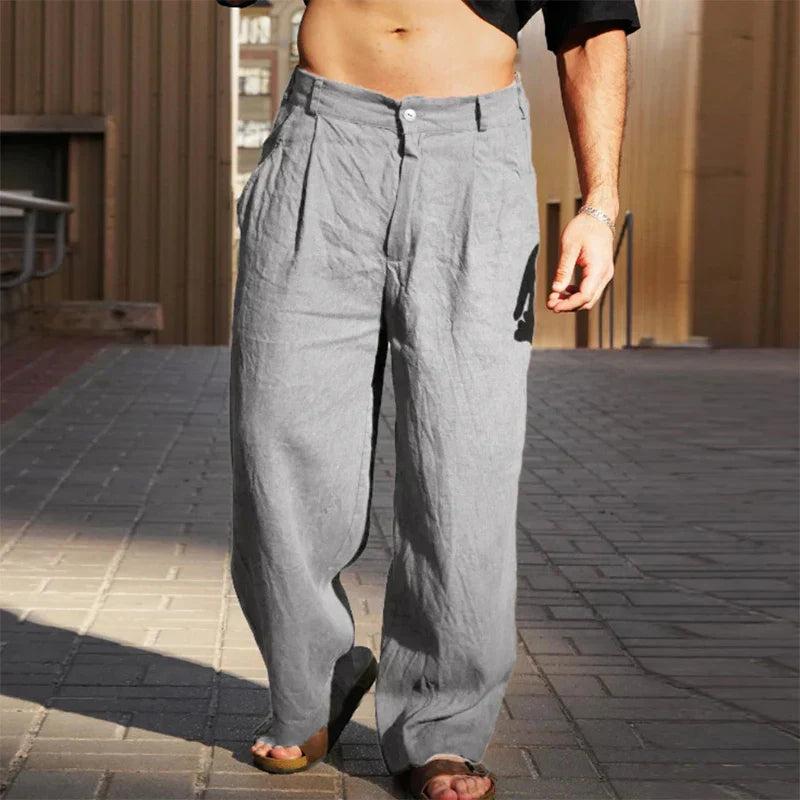 JUAN | PANTALÓN DE LINO DE PIERNA ANCHA