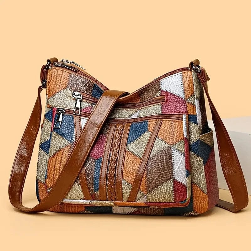Emma | Bolso de mano de cuero mosaico