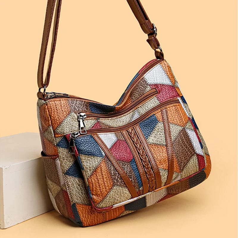 Emma | Bolso de mano de cuero mosaico