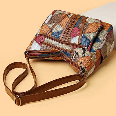Emma | Bolso de mano de cuero mosaico