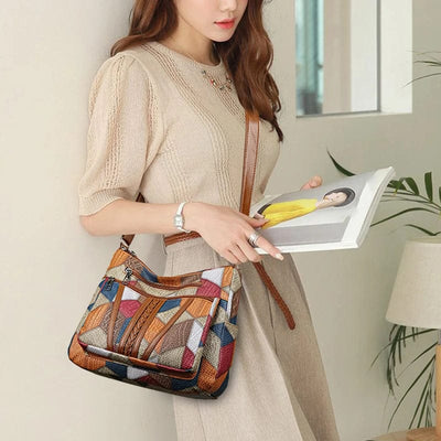 Emma | Bolso de mano de cuero mosaico