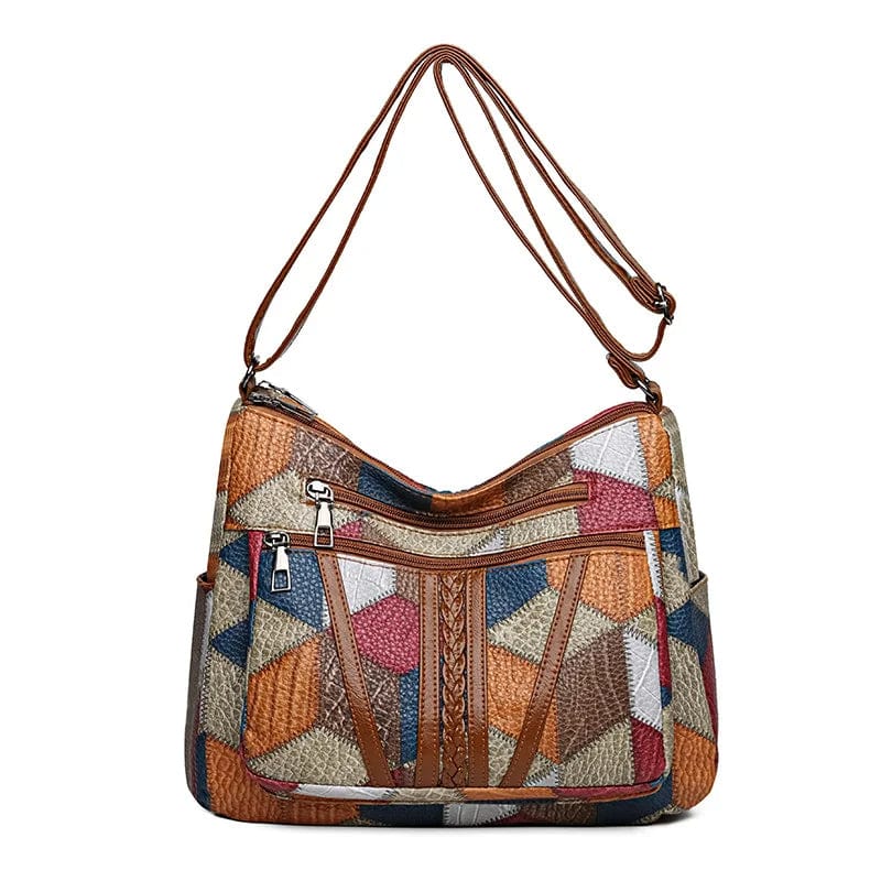 Emma | Bolso de mano de cuero mosaico